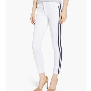 MOTHER The Looker Stripe Ankle Skinny Jeans Glass Slipper Racer 
Size 28